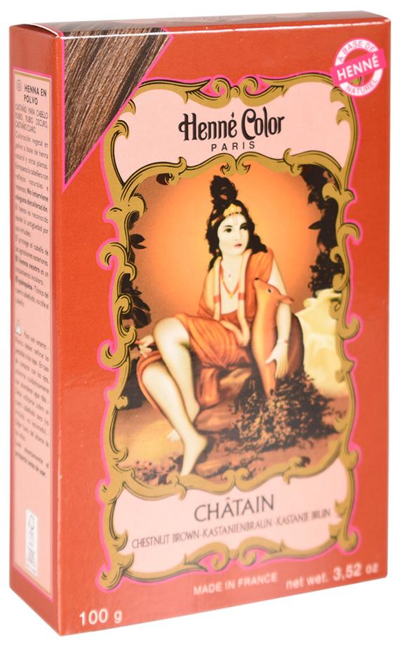 Henna Pulver, Kastaniebrun, 100g - UDSOLGT