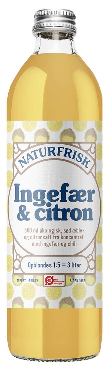 Ingefær- & Citron saft 50 cl, Økologisk