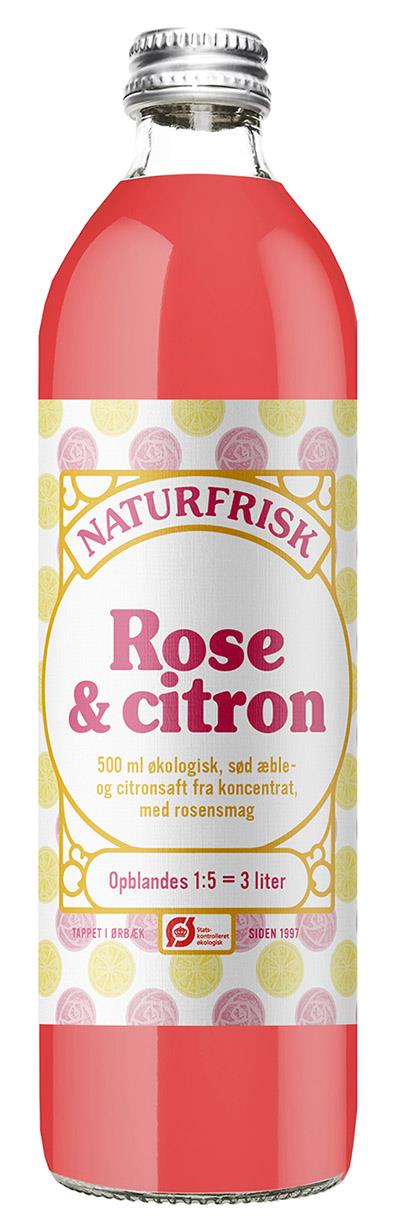 Rose- & Citron saft 50 cl, Økologisk