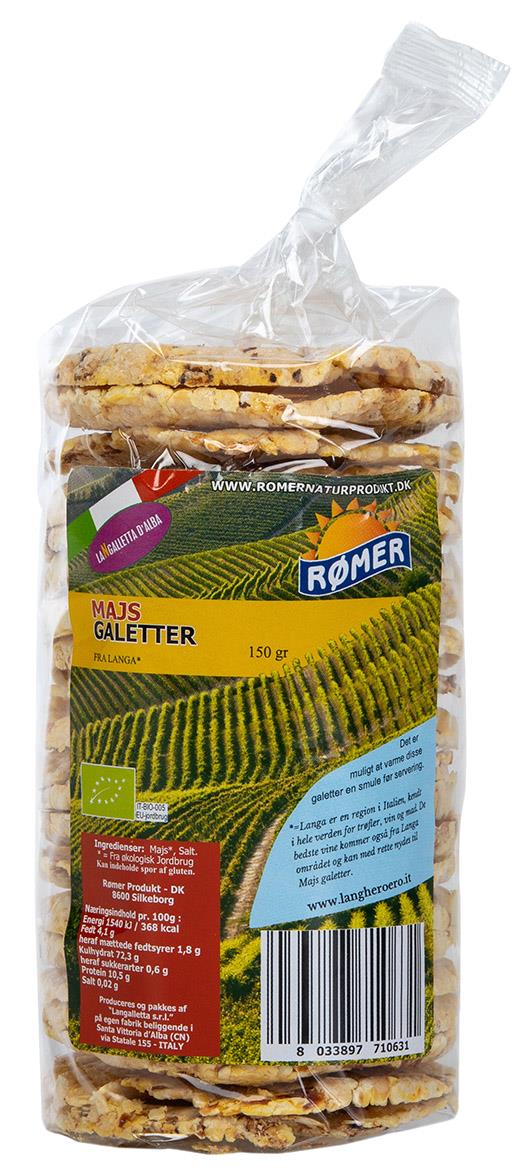 Majs Galetter, Økologisk og glutenfri