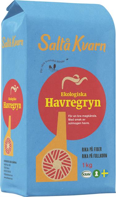 Havregryn Grov, 1kg, ØKO Saltå Kvarn